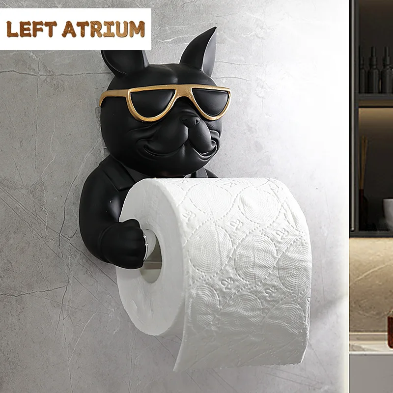 Paper Holders Creative Wall Mounted Tissue Holder Bathroom Kitchen Paper Roll Tube Cartoon Dog Living Room Toilet Decoration n