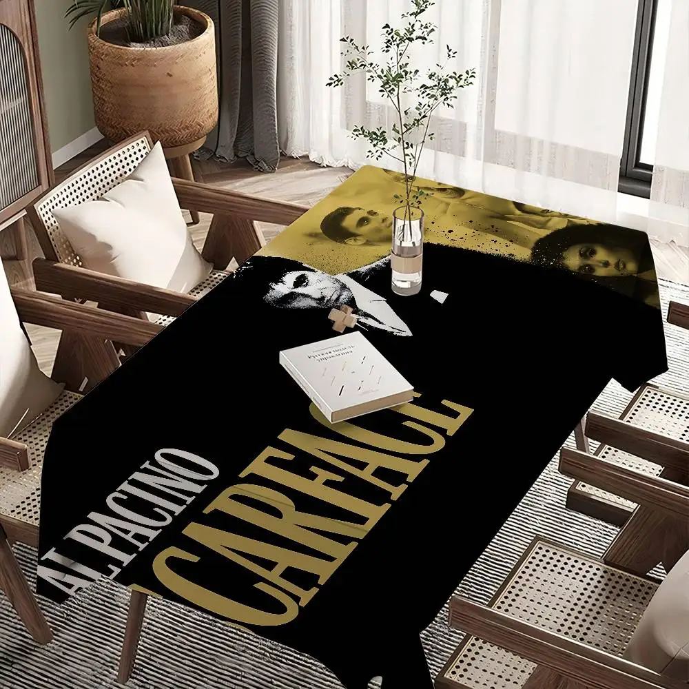 فيلم Scarface أنيمي مفرش المائدة حفل زفاف عيد الميلاد غطاء الطاولة مسح مكتب القماش ديكور يغطي مستطيل