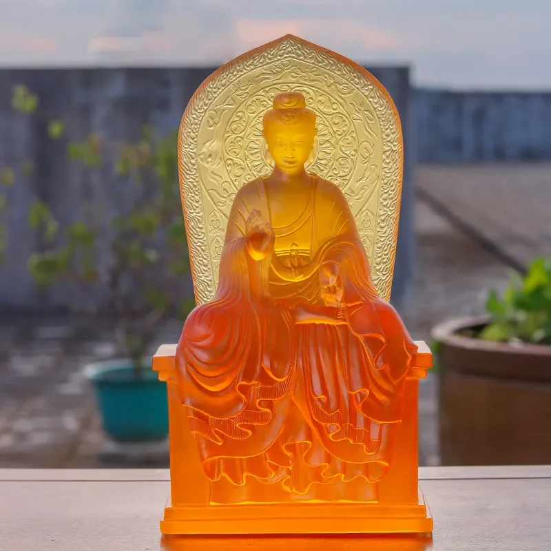 for Dunhuang Grottoes Sakyamuni Buddha Statue Ancient Glazed Buddha Hall Household Ornament Decoration Craft