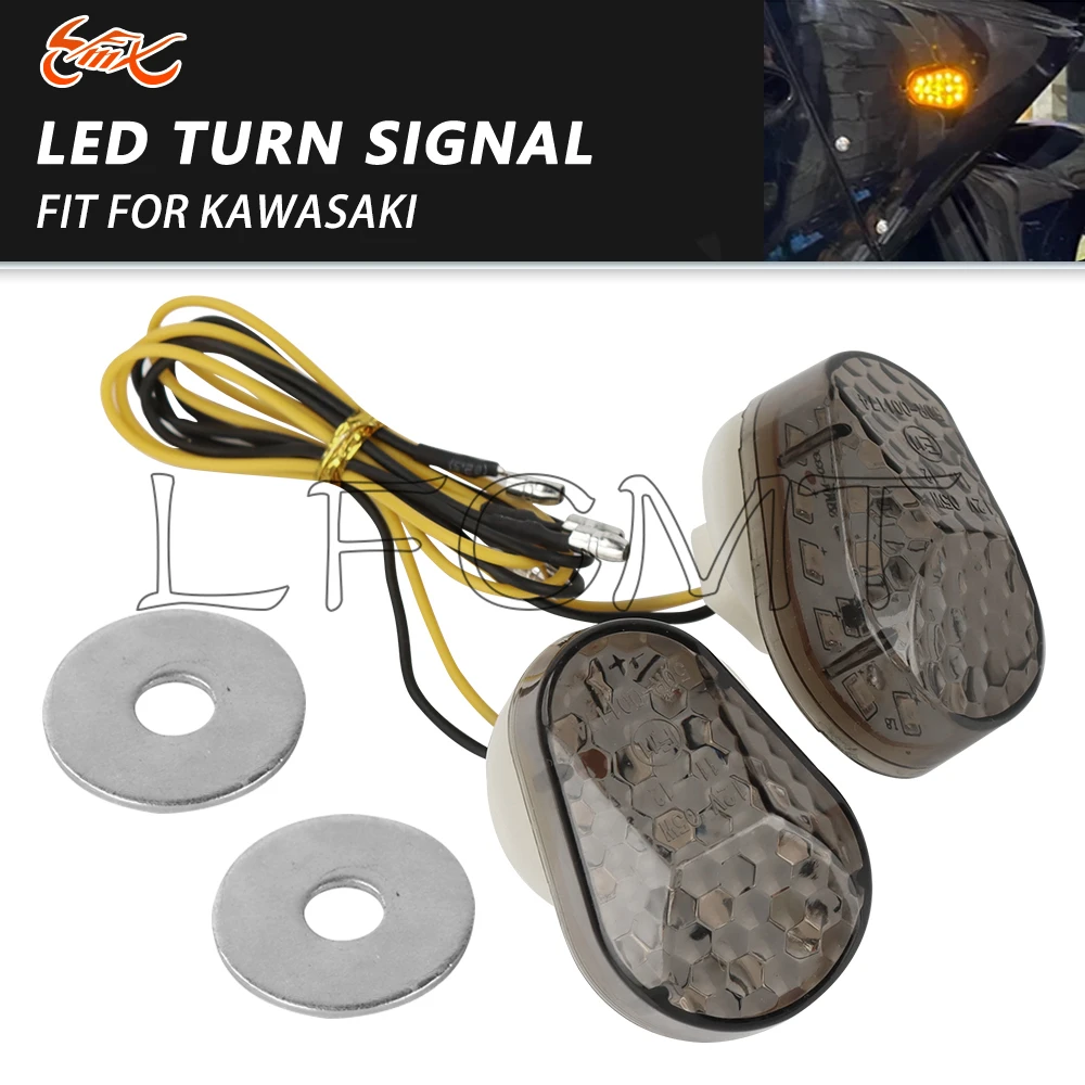 

Fit for KAWASAKI ZZR600 ZX636 ZX-6R/7R/9R/12R ZX6R ZX10R Motorcycle LED Turn Signals Indicator Light Mini Amber Flashing Lamp