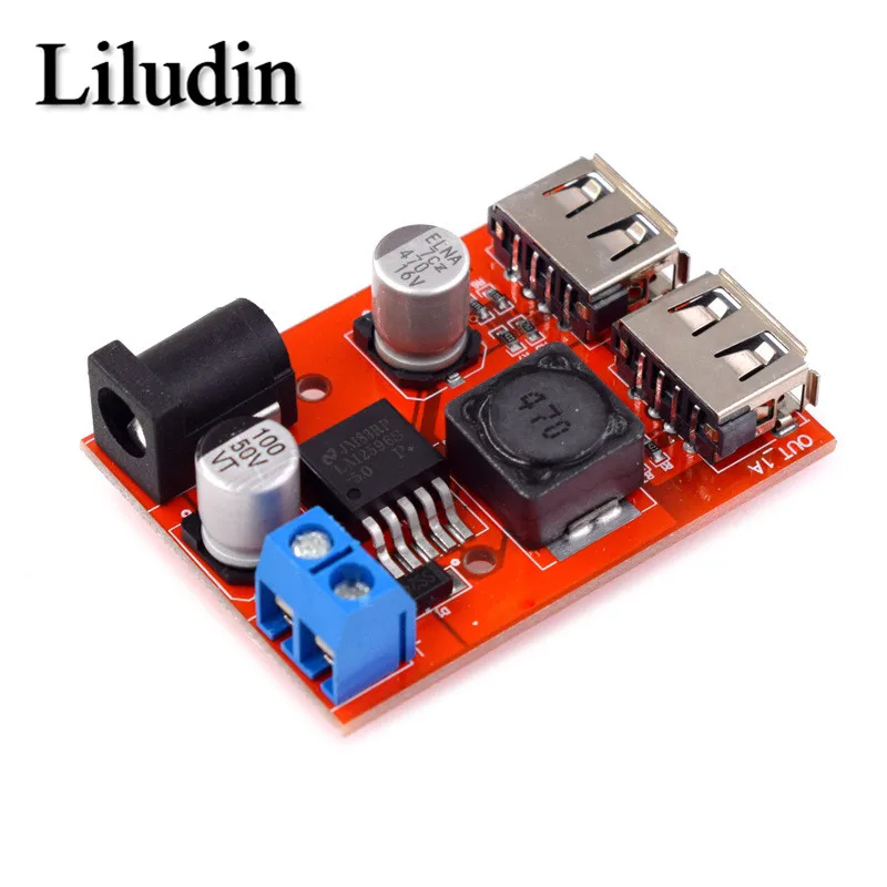 LM2596 LM2596S Dual USB DC-DC 9V 12V 24V 36V to 5V 3A Step Down Buck Converter Board Car Charger Solar Power Supply Module