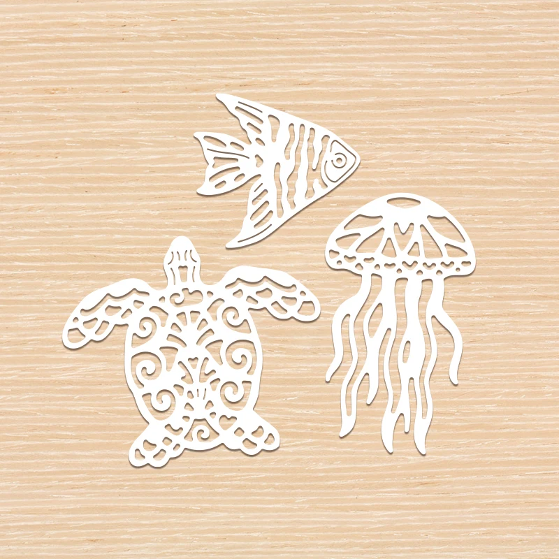 Sea Animals Turtle Fish Jelly Metal Cutting Dies For DIY Scrapbook Cutting Die Paper Cards Embossed Decorative Craft Die Cut New