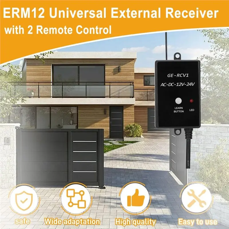[NEW A09R!】 For Automatic Swing Sliding Gate Opener With ERM12 Universal External Receiver& 2 Remote Controls For TOPENS Door Op