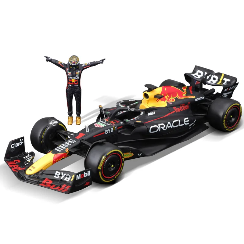 Bburago 1:24 2023 F1 Red Bull Racing RB19+Winning Doll 1# Verstappen 11# Perez Paint Formula One Alloy Super Toy Car Model