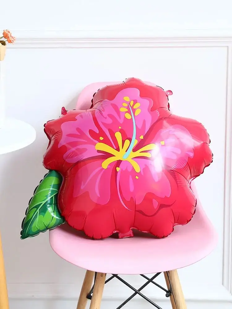 Ballons à fleurs d'hibiscus tropicales, décoration de fête hawaïenne, pour anniversaire, mariage, plage d'été, fournitures de fête prénatale, 3/2/1 pièces