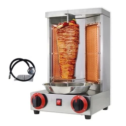 ZzPro 2 Ceramic Burners Commercial Gas Automatic Rotating Doner Kebab Chicken Shawarma Grill BBQ Machine