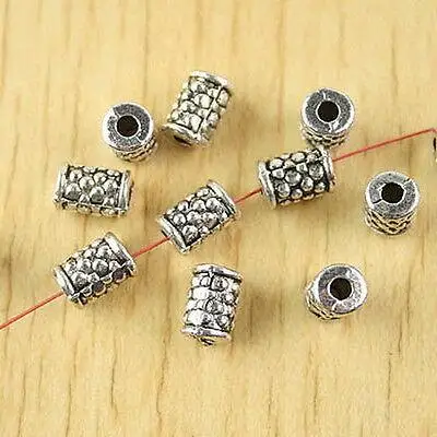 40pcs 8x5.4mm hole:2.2mm Tibetan silver columniform spacer beads h2617