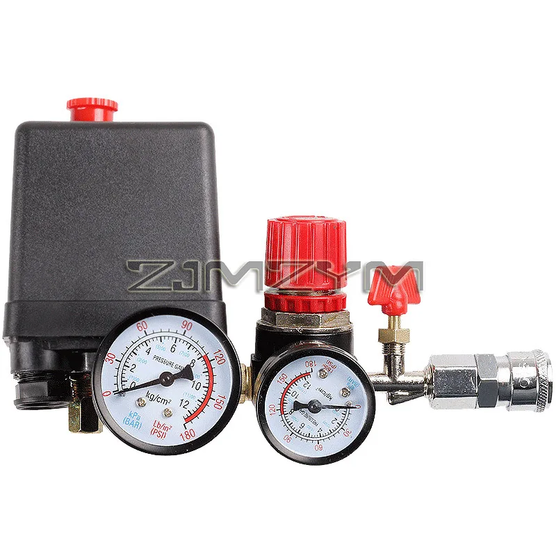 90-120PSI Air Compressor Pump Pressure Switch Control Valve Safety Value Regulator With Quick Connector Gauges