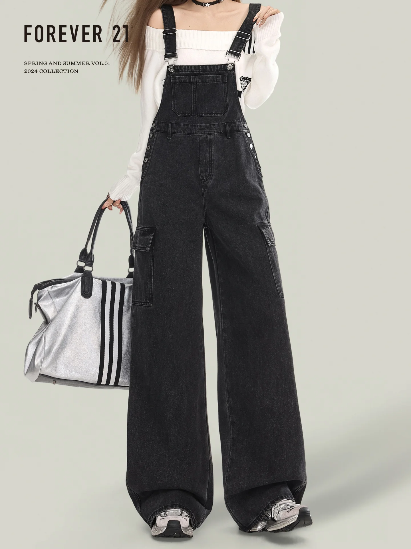 

Женские джинсовые комбинезоны Forever 2 в стиле ретро, свободные, широкие, с высокой талией, прямого кроя, цельные брюки, новинка, омолаживающий эффект