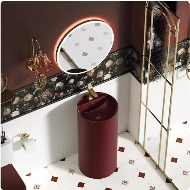 French wash basin retro red wash basin