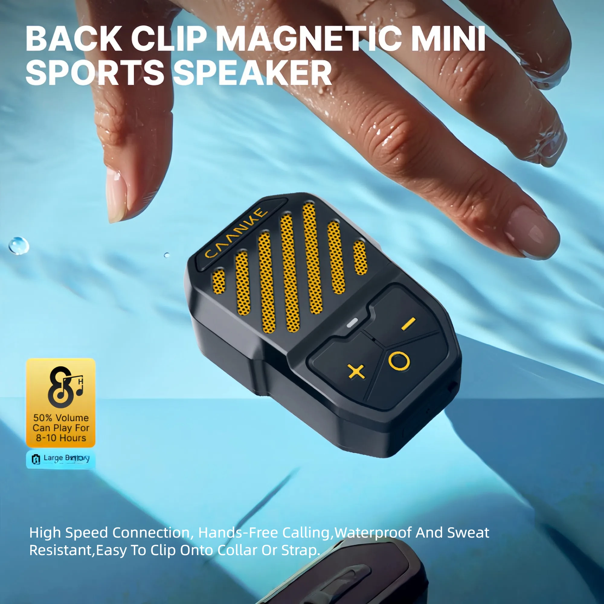 Wearable Clip On Bluetooth Speaker Portable Speaker Bluetooth with Mic for HandsFree Calls 10 Hour Playtime Mini Gifts for Men