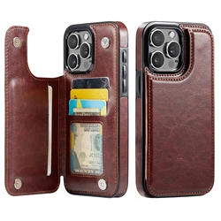 for iPhone 16 Pro Max 16 Plus 16 Wallet Case With Card Holder, PU Leather Kickstand Card Slots Case, Double Magnetic Clasp