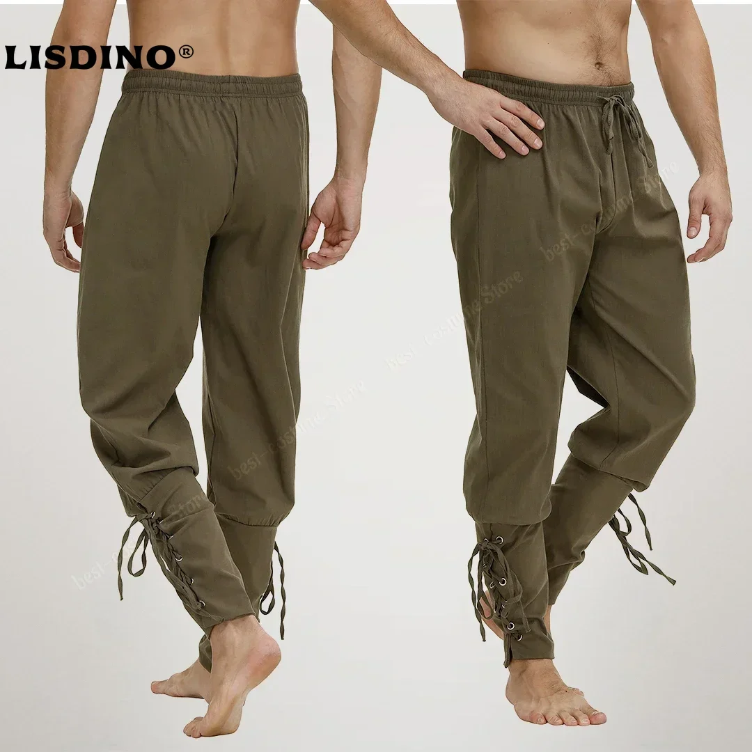 Piratenhose für Herren, Kostüm, Renaissance, mittelalterliche Hose, Kordelzug, Shorts, Halloween-Kostüm, Erwachsene, Cosplay
