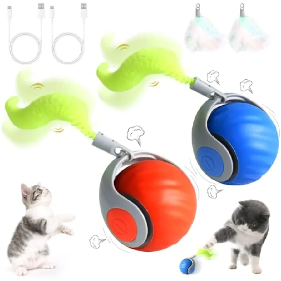 

2 шт. Speedy Tail 3.0 Игрушка для кошек Интерактивные игрушки для кошек для скученных Крытый автоматический турбо-игрушка Rolling Ball 2.0 Smart Electric Self Mo