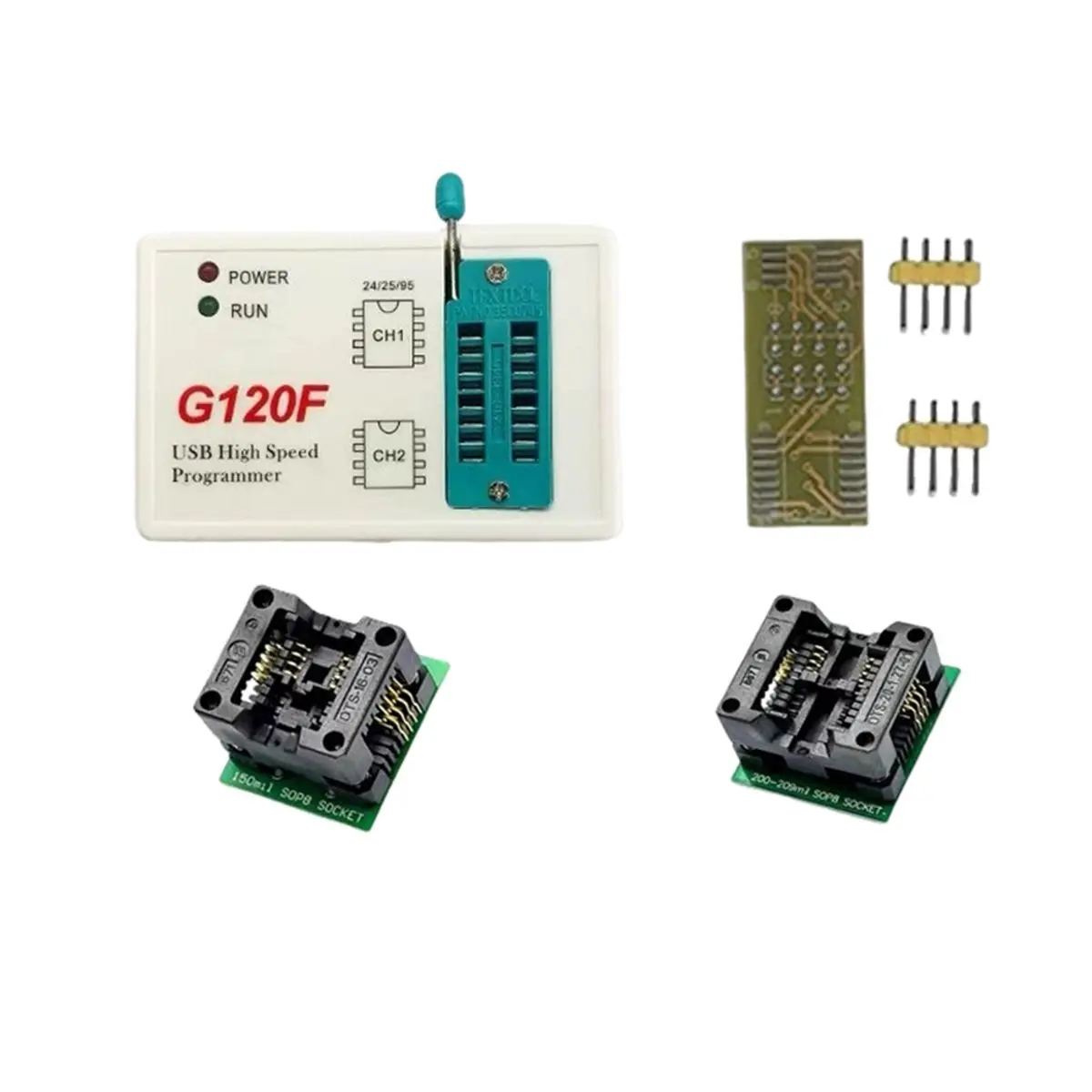 G120F Programmer Driver-Free SPI Flash Burner Support 24XX 25XX 95XX 45XX BIOS Chip with SOP8 Socket