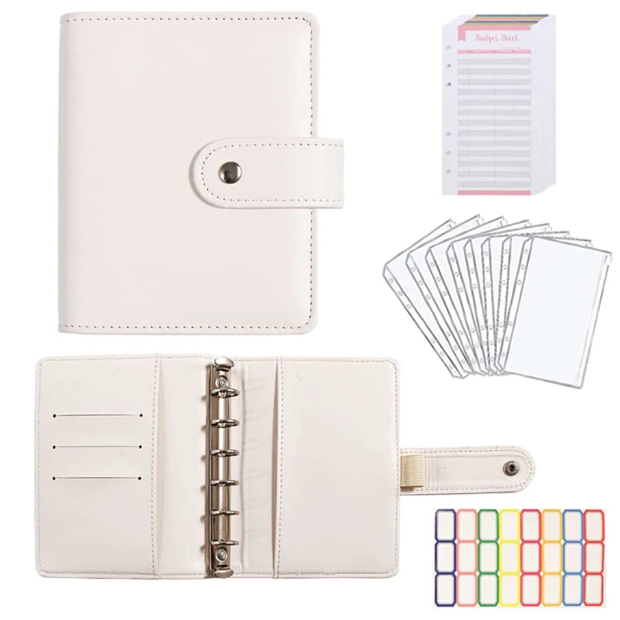 orcamento binder conjunto mini organizador de dinheiro para poupar dinheiro recheado envelope system planner binders com bolsos a7 01