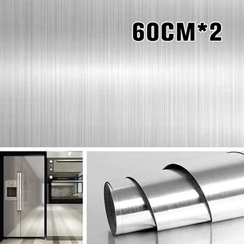 60x200cm Kitchen Appliance Wallpaper for Refrigerator Waterproof Oil Resistant Peel and Stick Self Adhesive Decor Film