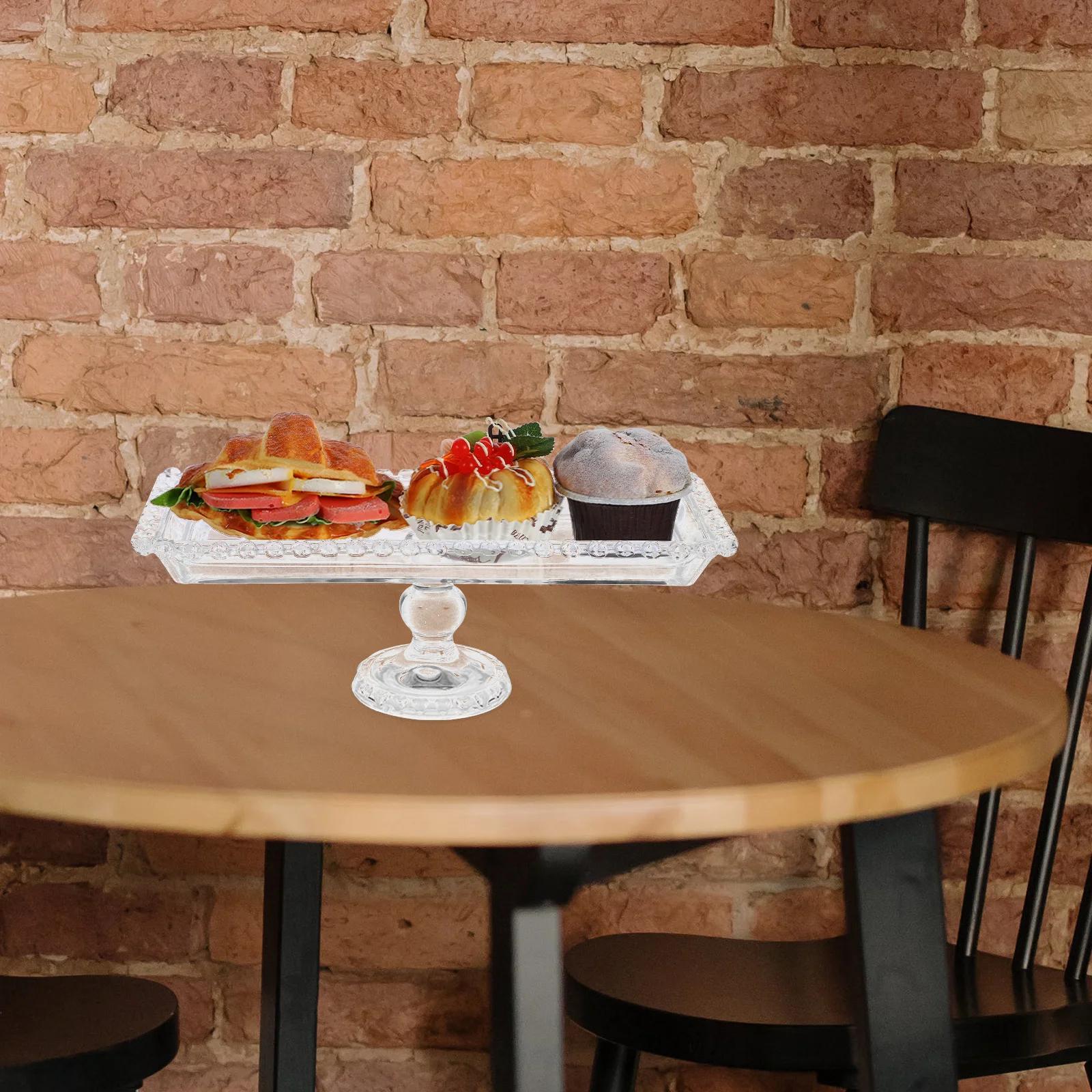 

1Pcs Snack Serving Tray Modern Crystal Glass Fruit Container for Dining Room Buffet Party Dessert Presentation Fruits Tray