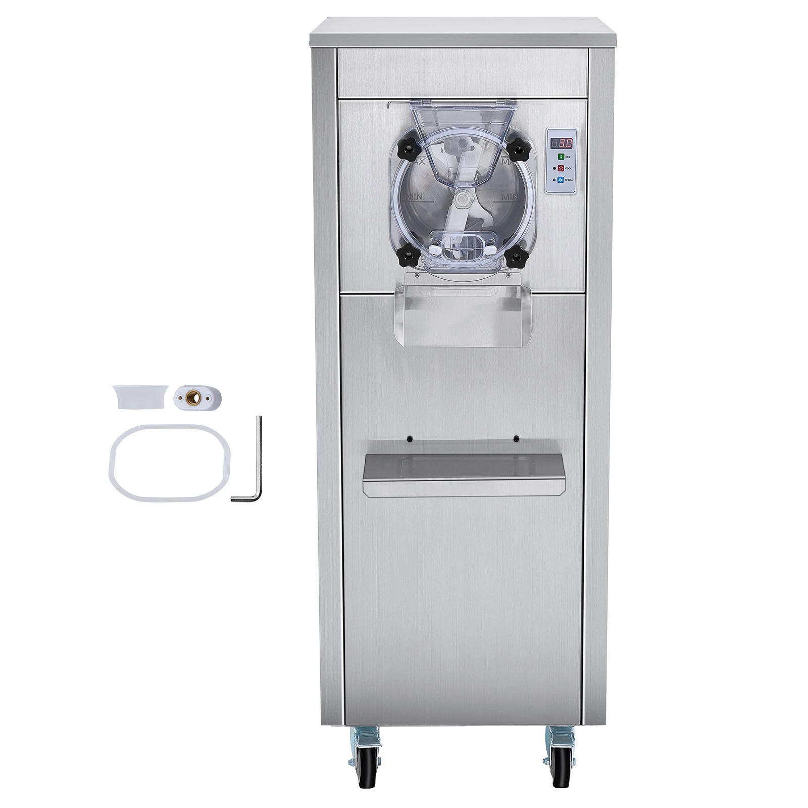 SucceBuy Ice Cream Maker for Commercial Use Produces 18L per Hour 1780W 6L LED Display Automatic Cleaning &Pre-cooling Functi