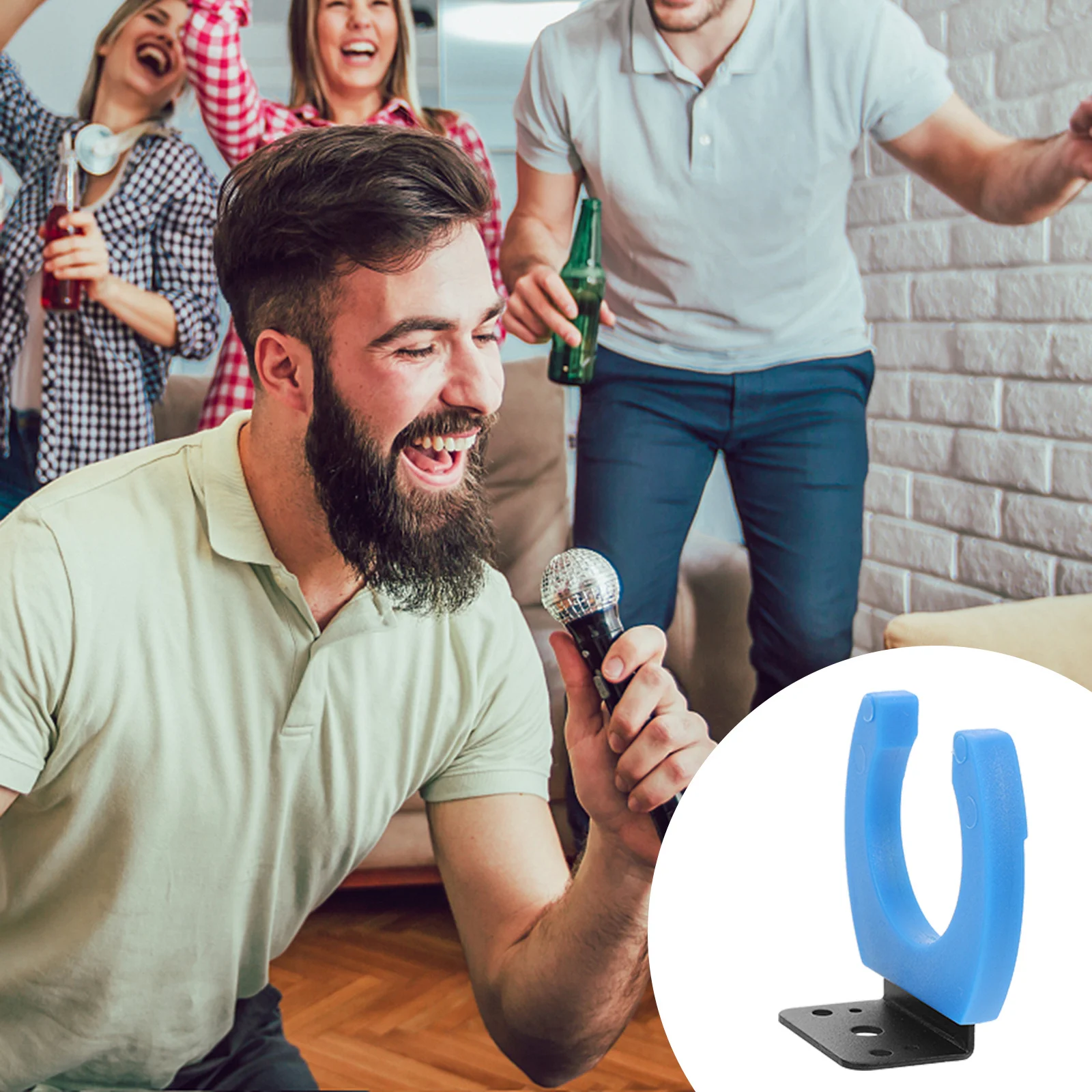 

1Set Microphone Hanger Hook Premium Iron Build Smooth Finish Long-Lasting Durability Perfect for Home Entertainment Rooms Mic