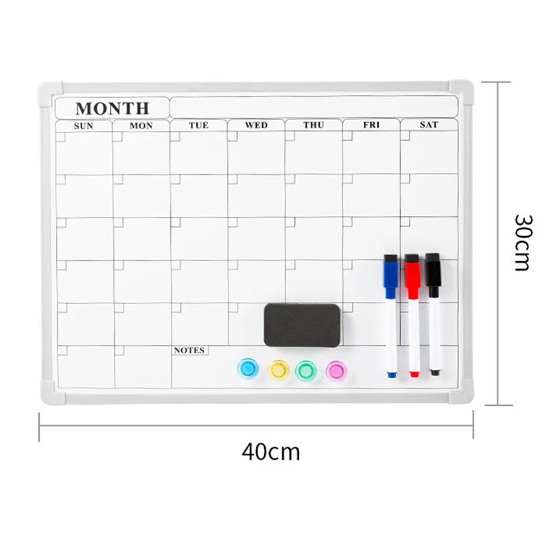 NEW-16" X 12" Small Dry Erase Board With Plastic Frame, For Wall Mountable Monthly Whiteboard Calendar And Hanging Design