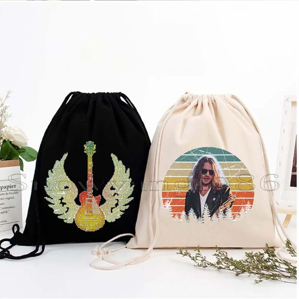 

Rock And Roll Legend 80s 1990 Music Band Guitar Wings Sunset Paulo Punk Rocker Drawstring Backpack Soccer Sackpack String Bag