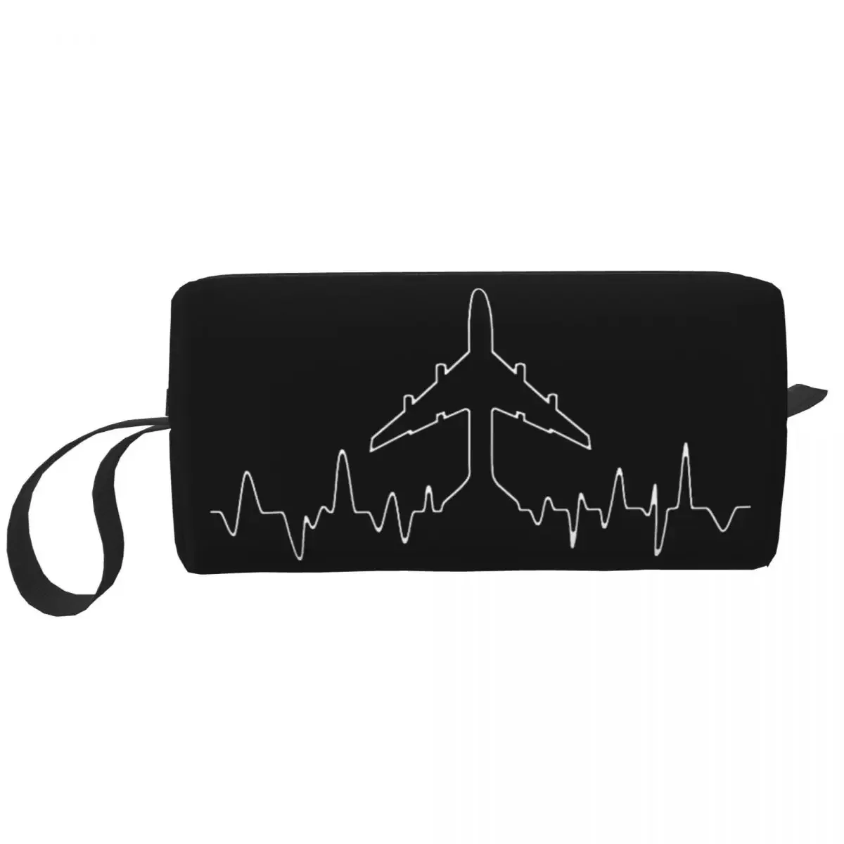 Travel Airplane Pilot Heartbeat Toiletry Bag Kawaii Aviation Plane Gift Makeup Cosmetic Organizer Beauty Storage Dopp Kit Case