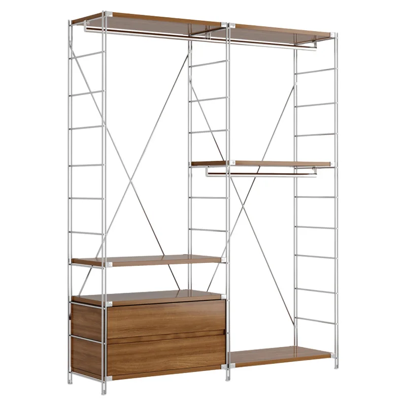 Open wardrobe for home walk-in closet hanging racks, multifunctional storage racks