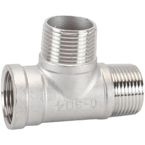 Imagen 2 del producto (DN8-DN50) Conector de tubería en T de 3 vías con rosca macho + macho + hembra 1/4 ""1/2"" 3/4 ""1"" 1-1/4 ""1-1/2"" BSP roscado 304 de acero inoxidable