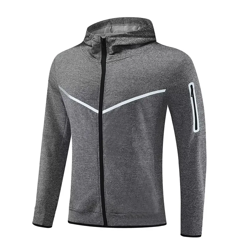 

Men Fitness Hoodies Jacket Elastic Quick-drying Slim Long-sleeved Outdoor Running Workout Zip Cardigan Muscle Fit Sweatshirts