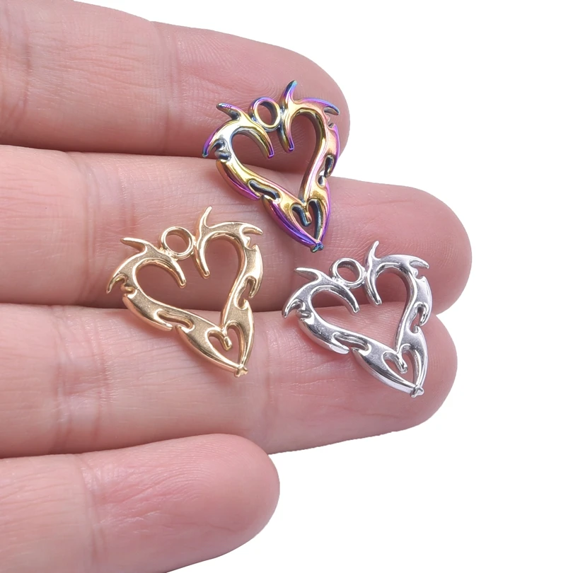 Heart Animal Dragon Charms For Jewelry Making Earring Bracelet Vintage Accessories Stainless Steel Charm DIY Viking Pendant Bulk