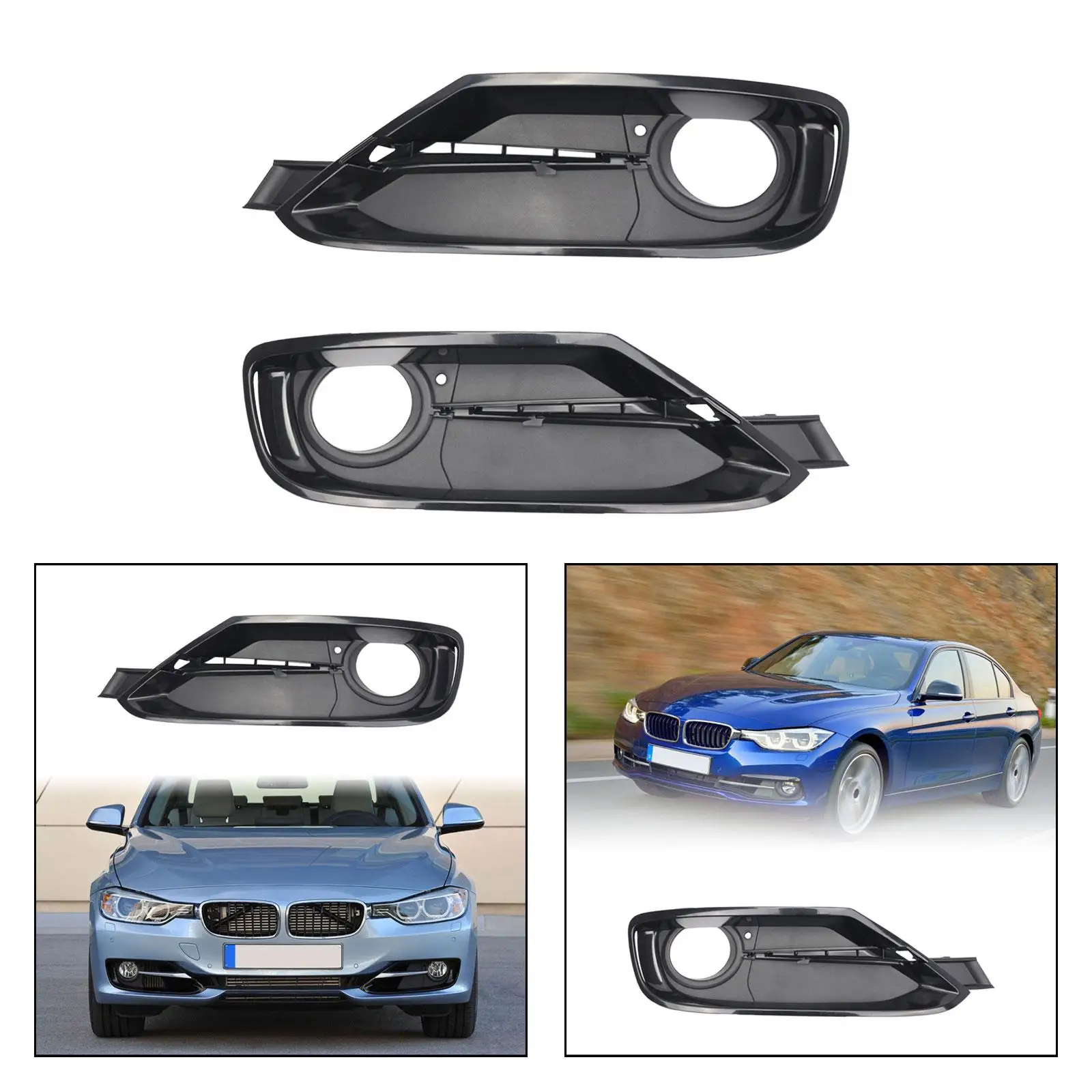Fog Light Cover Grille Replace Parts for BMW 3 Series F30 F31 2011-2018