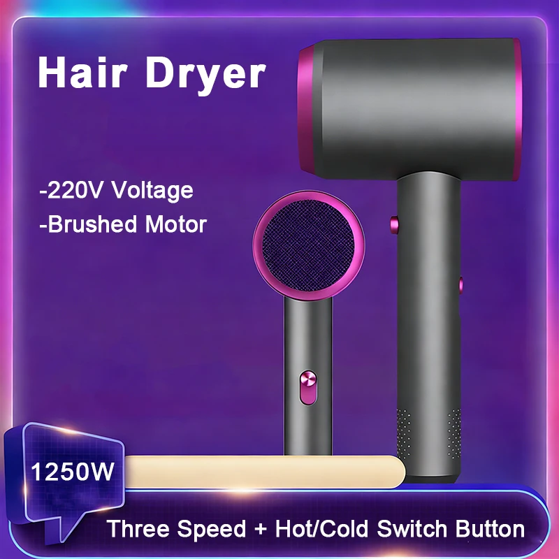 

Фен 1200 Вт Холодный горячий воздух Анионный уход за волосами для дома Путешествия Фен Общежитие Фен 220 В