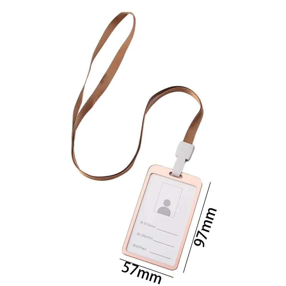 Металлический корпус из алюминиевого сплава для кредитов, защитная деловая обложка, сертификат, держатель для удостоверения личности, рабочий значок со шнурком, бирка для пропуска