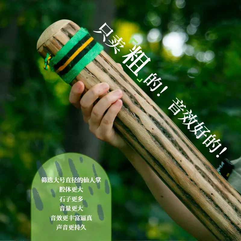 Tibetan Handmade South American Cactus Rain Stick Meditation White Noise Instrument