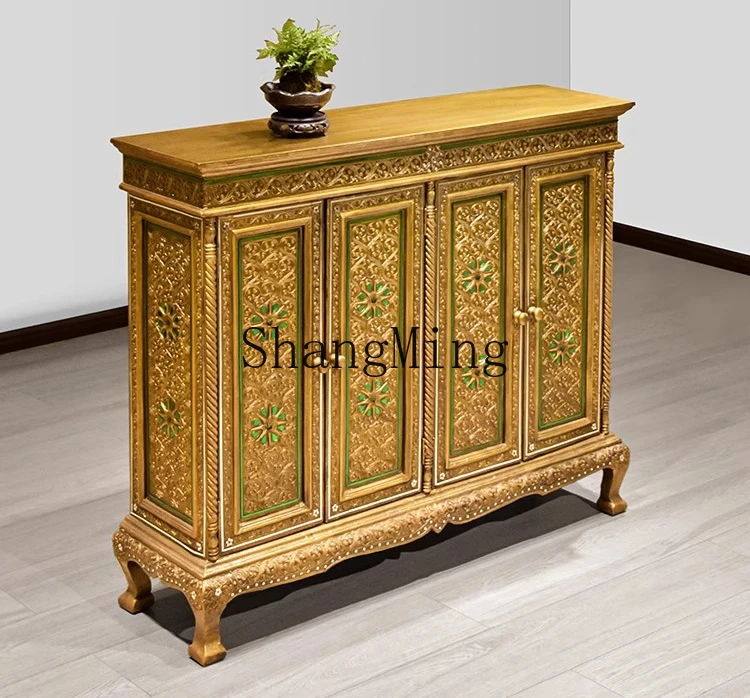 

CL style furniture solid wood foyer cabinet porch partition living room dining room decorative cabinet locker