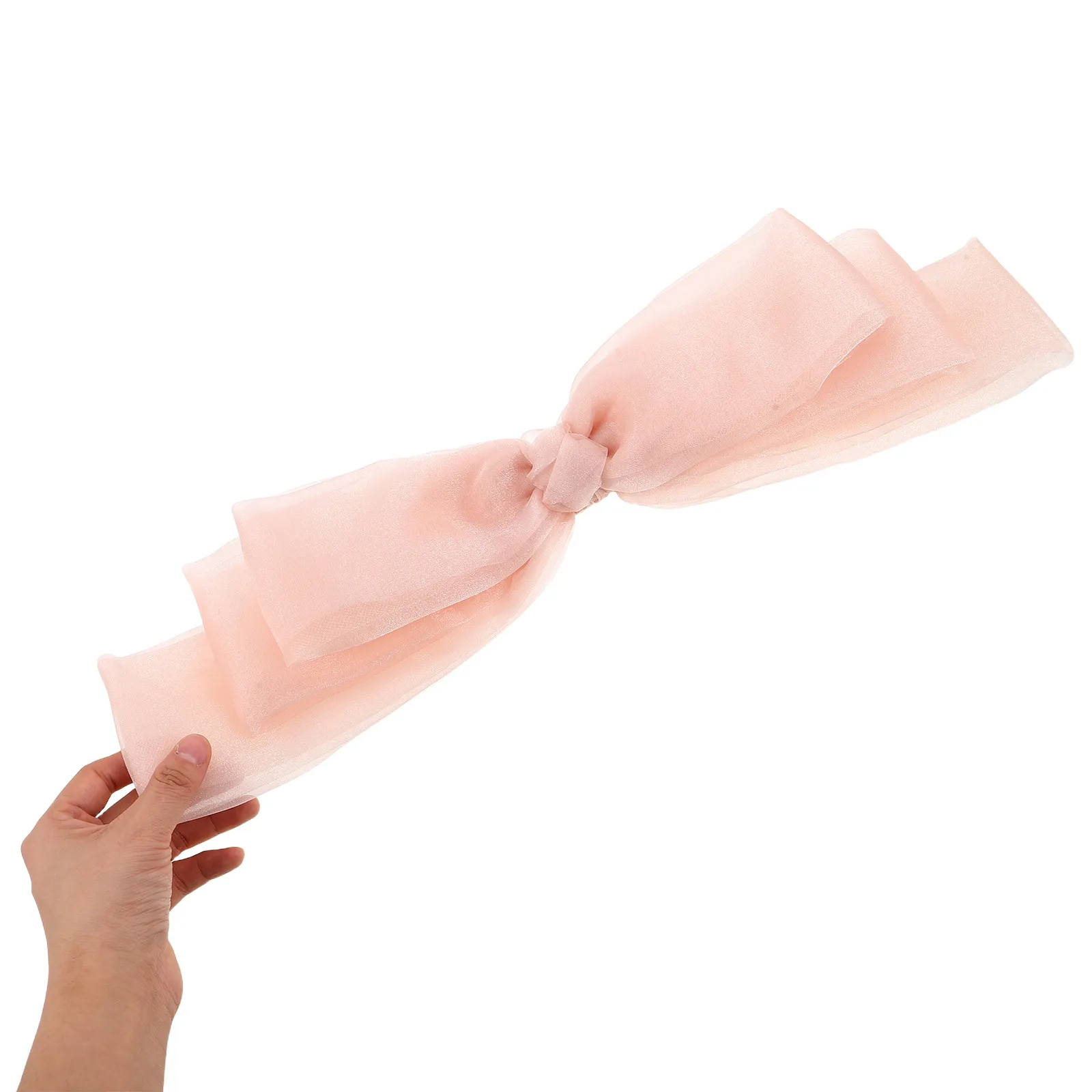 

Большая розовая заколка-бант для волос для женщин, в стиле французского шика, с лентой, на крокодиловой заколке, для свадьбы, выпускного вечера, вечерних мероприятий