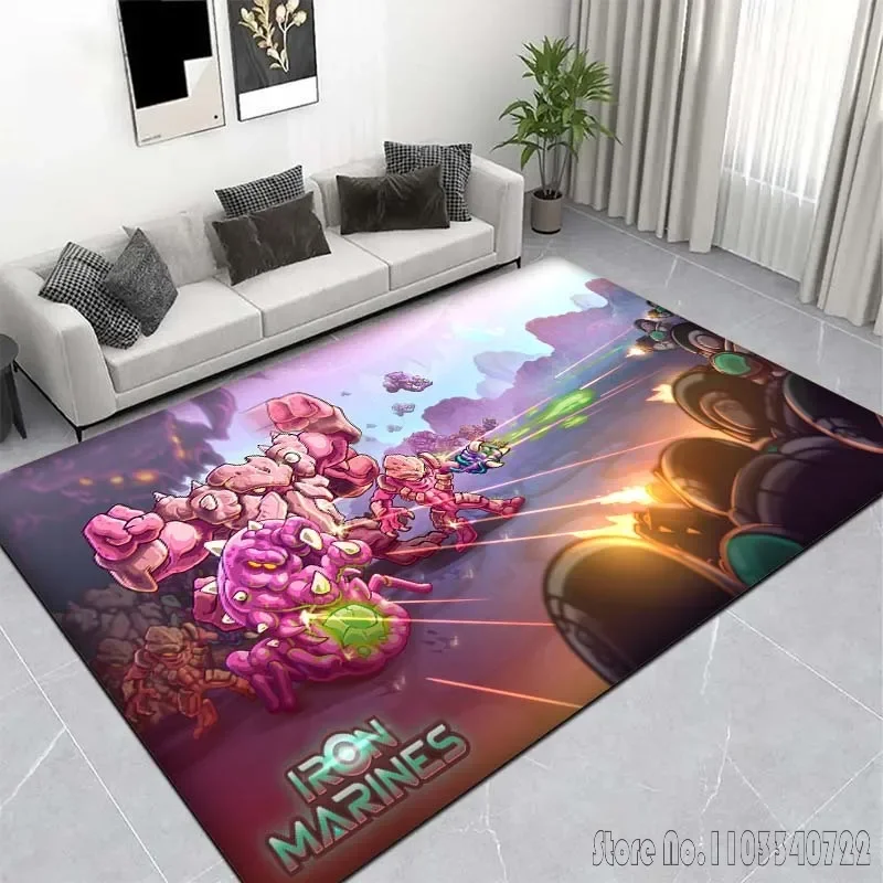 Iron M-Marines Invasion Pattern Rug Carpet for Living Room Bathroom Mat Creative Doormat Carpet for Bedroom Home Decor