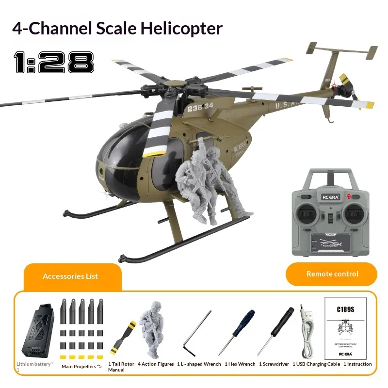 Rc Era C189s Rc Helicopter Md500 Little Bird Model Double Brushless Crash Resistant Soldier Figures U S Army Adult Collectors