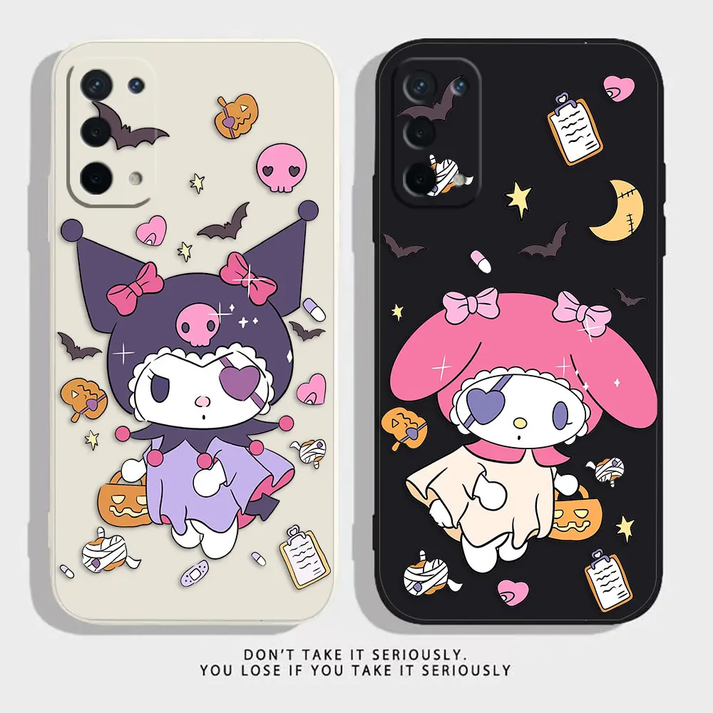 Halloween M-Melody K-Kuromi Phone Case For OPPO A52 A54 A55 A57 A78 A72 A73 A74 A91 A93 A92S A94 A95 A96 A97 4G 5G Case Funda