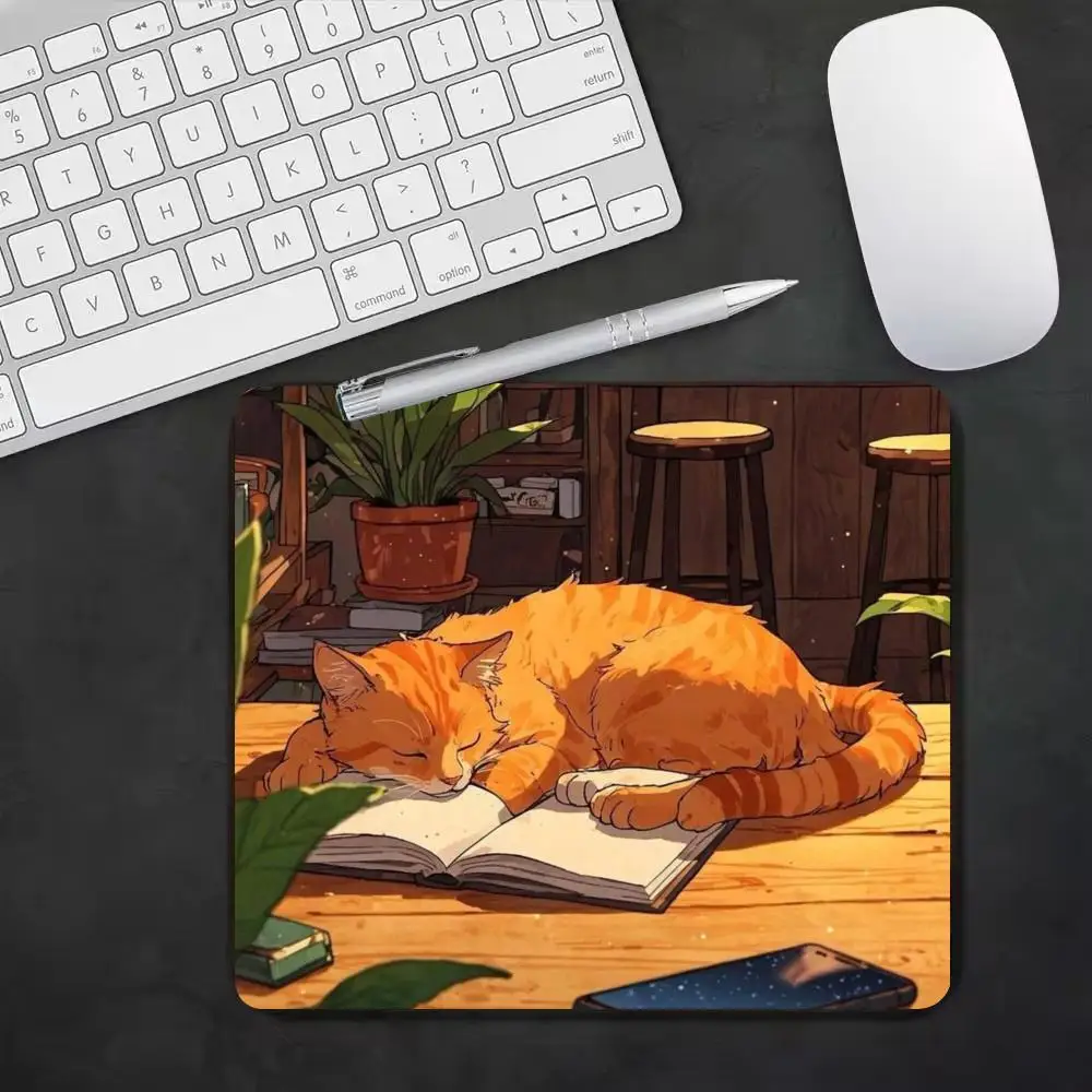 Anime Luie kat Muismat Computer Kleine Leuke Teclado Tapijt Tafel Toetsenbord Bureau Mat Laptop Kussen Gaming Accessoires Kantoor 22X18