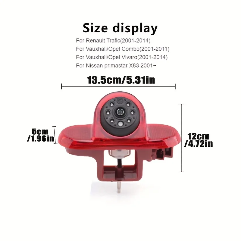 OE Replacement 3rd High Brake Light Camera,CCD HD Reverse Backup Camera for Vauxhall Vivaro Opel Vivaro Renault Traffic 2014