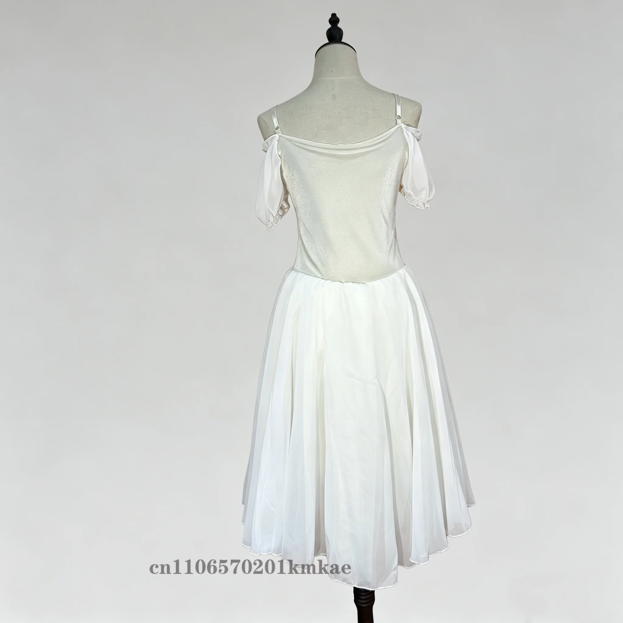 New White Swan Lake Scene Variation Gentle Fairy Ballet Competition Performance Long Tulle Skirt Tailored for Adults and Youth