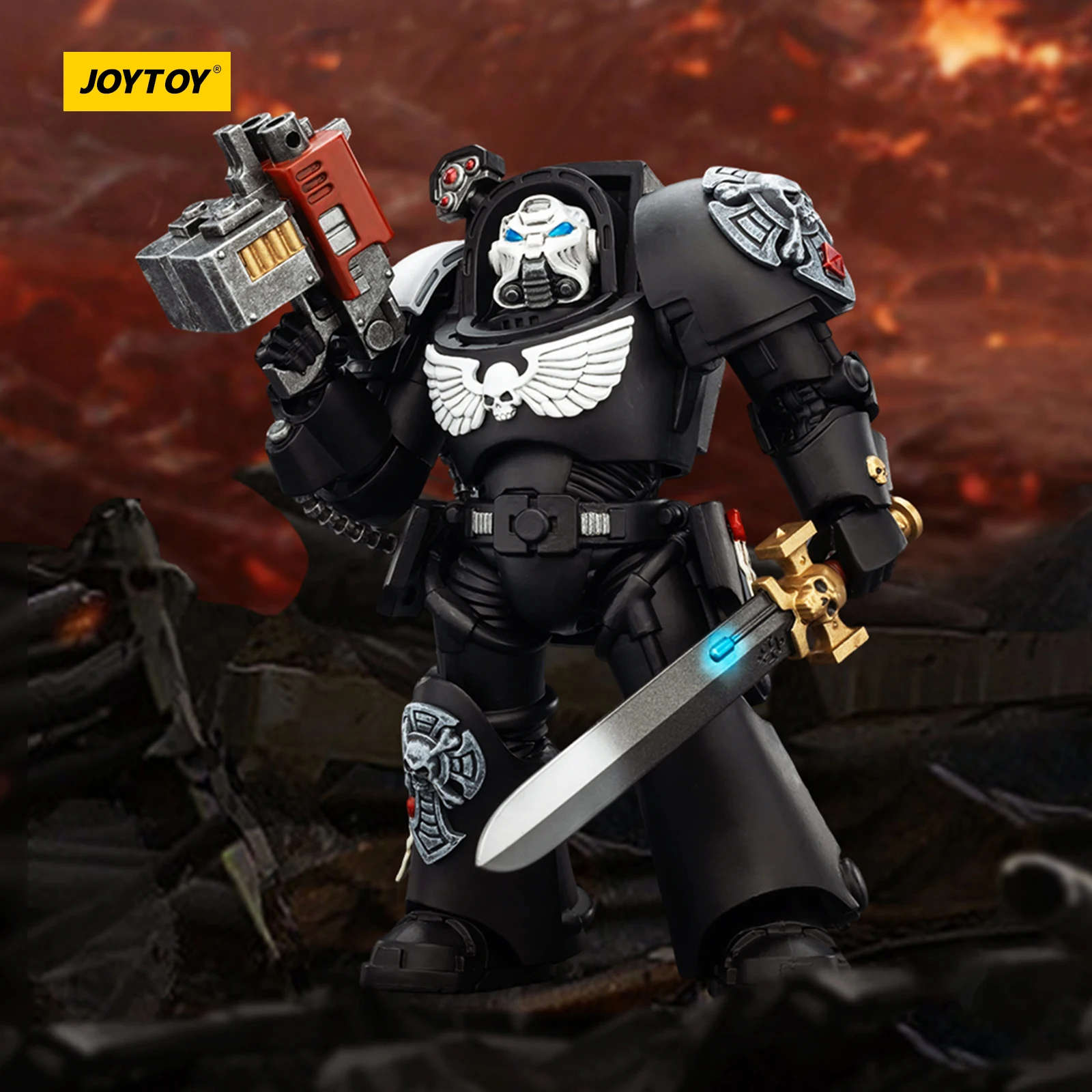 

JOYTOY Dark Source Warhammer 40K Vortimer Raven Guard Terminator 1/18 Action Figure JT03240 with Power Sword & Heavy Flamer Fully Articulated Collectible Model Toy