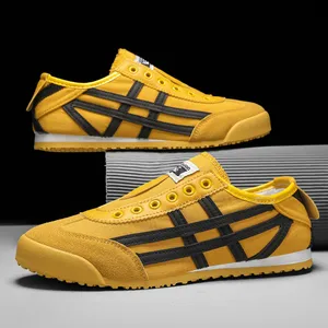 Atmungsaktive Leinwand-Turnschuhe für Männer und Frauen, Unisex-Slip-on-Schuhe, billige lässige Sneaker, klassische gelbe Alperziere, Sommer, 2024 8 Hauptverkauf Tennis lässig gelb - №5