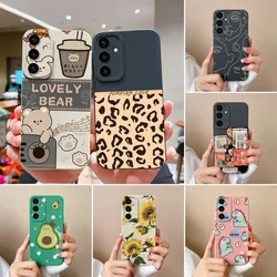 Case For Samsung S24 FE Cute Design Lens Protection Bumper For Galaxy S 24 S24FE Soft Liquid Silicone Back Cover Anti Slip Funda