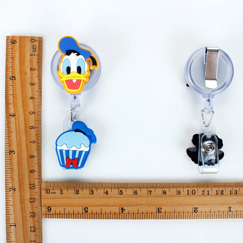 Mickey Minnie Donald Daisy For ID Card Holder Scalable Toggle Clip Employee Card Doctor Nurse Chest Card Student Bus Card Holder