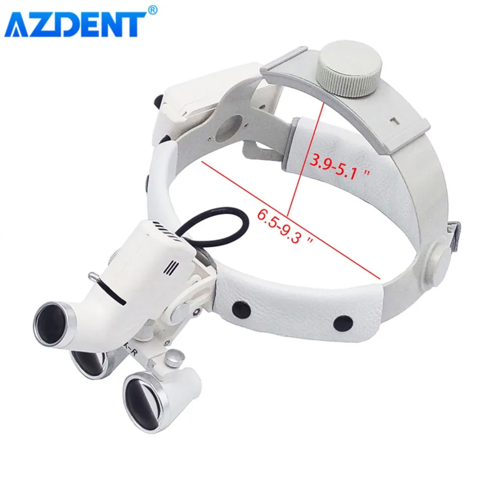 AZDENT Dental LED Headlight Headband Loupe and Light LED Binocular Loupes 3.5X-R Ajustable Dentistry Tools