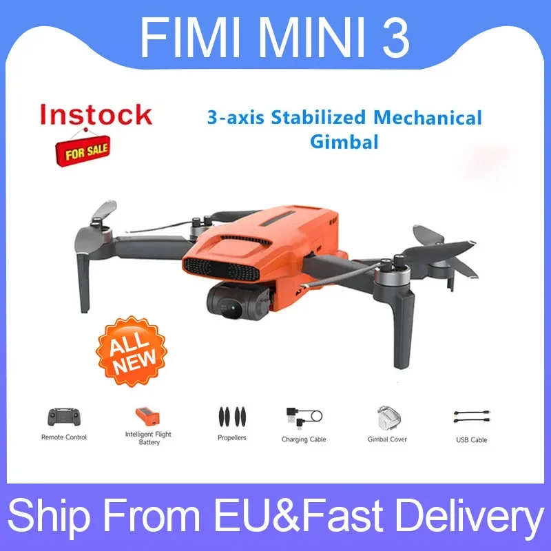 FIMI MINI 3 Drone 4K Professional Camera Quadcopter 60fps AI Night Video 9km Range 3-axis Gimbal Ultralight Design Drone