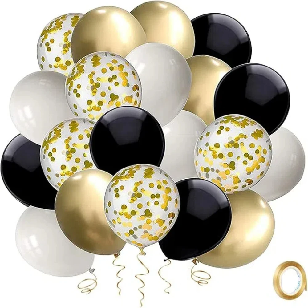 16/32pcs Black White Metallic Sequin Balloons for home decor Birthday Wedding Graduation Party Decoration Christmas balloon